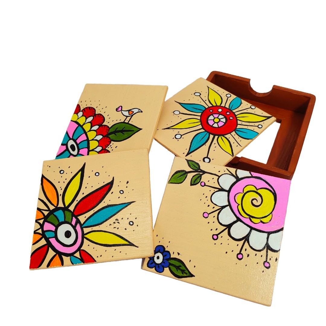 Hand Painted Coasters (Set of 4)